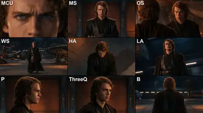 Auto Cinematic 9-Angle Grid Generator for Anakin Skywalker