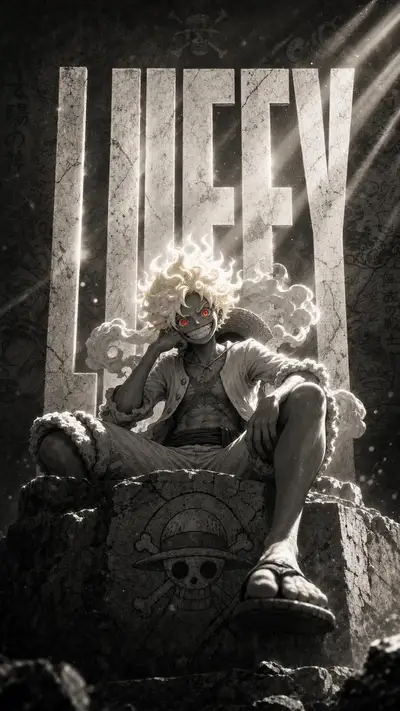 Cinematic anime throne character poster template
