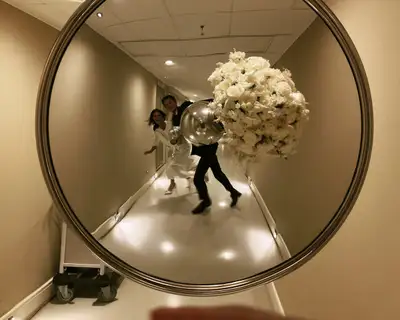 Convex Mirror Hotel Corridor Portrait