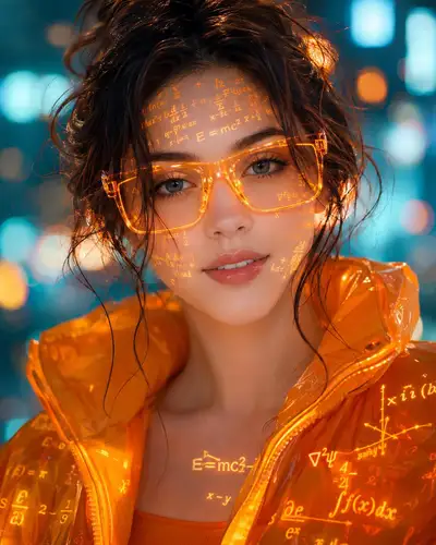 Neon Equations Cyber Portrait