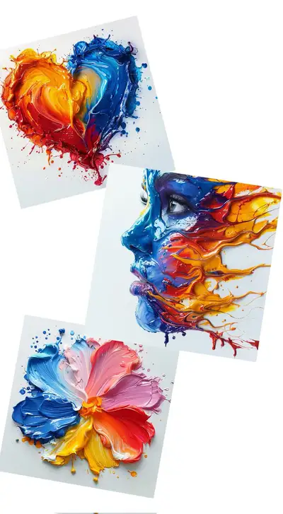 Holi Midjourney Prompt: Abstract Minimalist Paint Splash