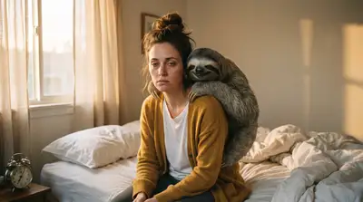 Portrait lifestyle surréaliste avec paresseux sac à dos de Nano Banana Pro