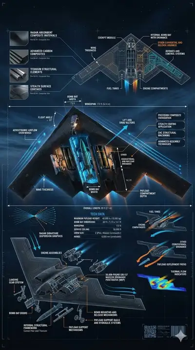 B-2 Spirit Stealth Bomber Cinematic Infographic