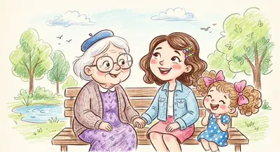 Prompt de ilustração de piquenique em família estilo giz de cera