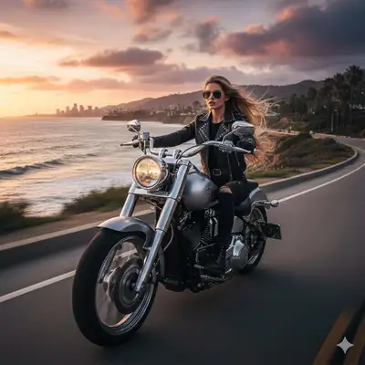 Cinematic Motorcycle Sunset Ride