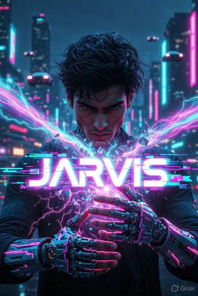 Cinematic Cyberpunk Portrait with Glowing Name