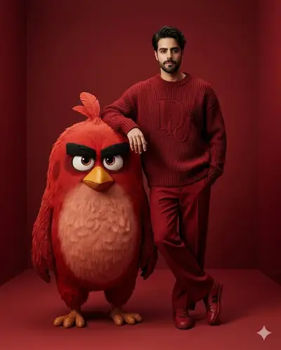 Luxury Fashion Campaign with Angry Birds Character