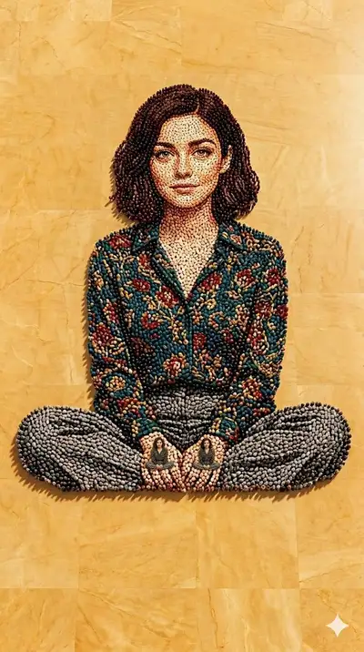 Aerial Mosaic Portrait of Woman