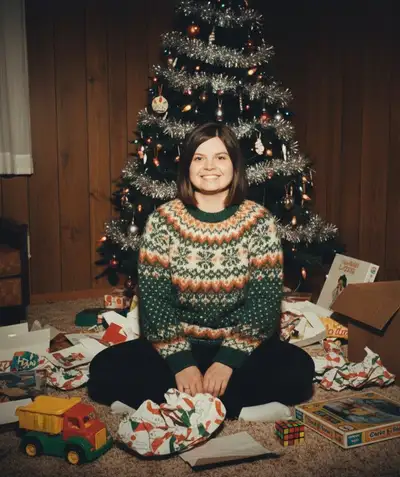 Vintage 1970s-80s Christmas Family Photo
