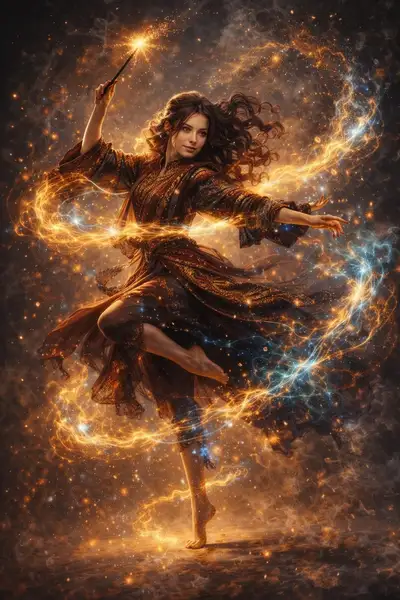 Mystical Woman Magical Dance Image Prompt