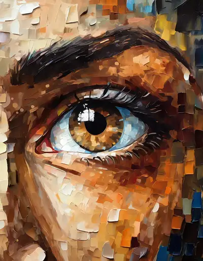 Efeito de Olho em Pintura Rachada - Prompt