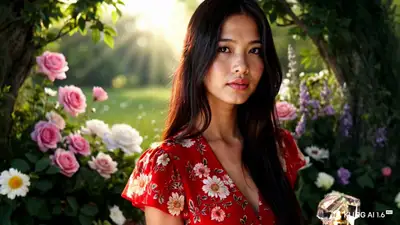 Perfume Ad in a Flower Garden