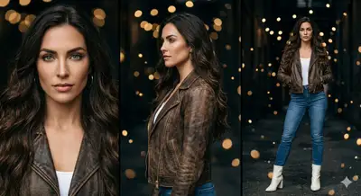 Hyper-realistic Three-Panel Fashion Photography Triptych