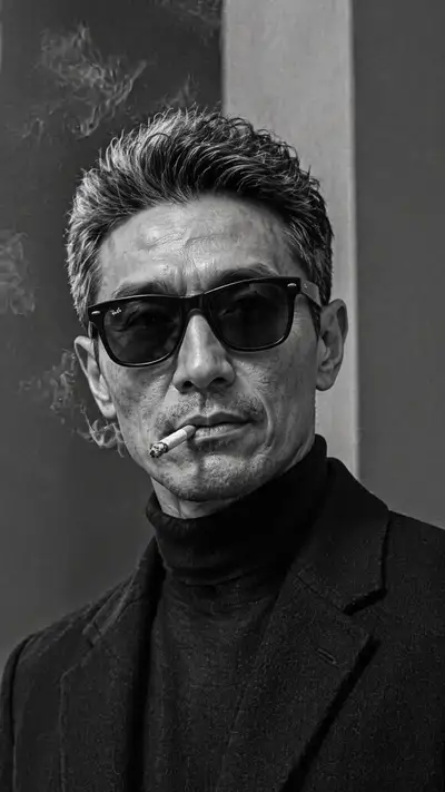 Monochrome Male Fashion Portrait With Cigarette
