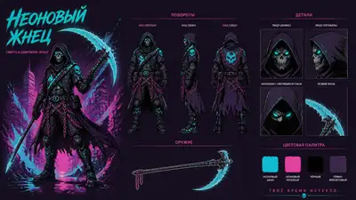 Hoja de Biblia de Personaje Neon Reaper