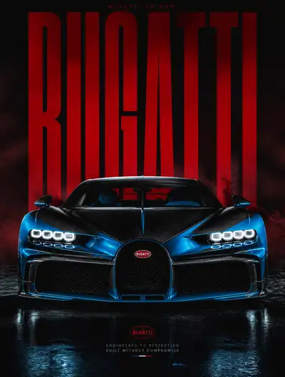 Bugatti Chiron Studio Advertising Poster