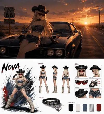 Cinematic Anime Fashion Short on Route 66