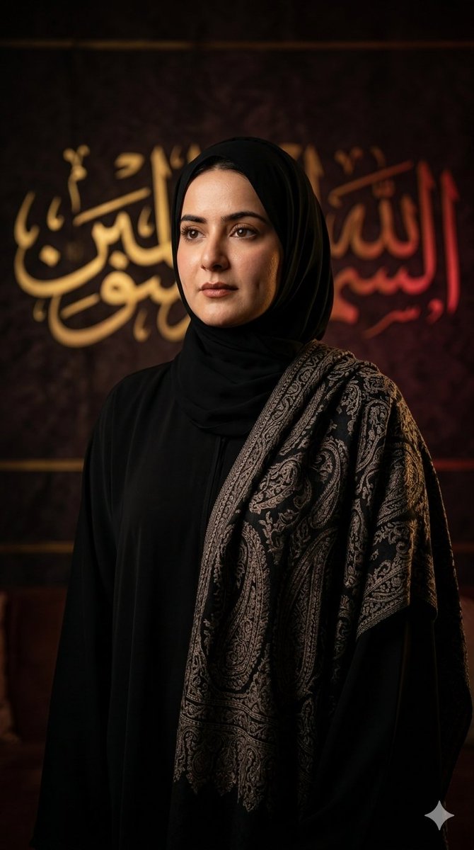 Cinematic abaya portrait with chiaroscuro lighting prompt