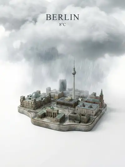 Miniaturstadtblock-Modell reagiert auf episches Wetter