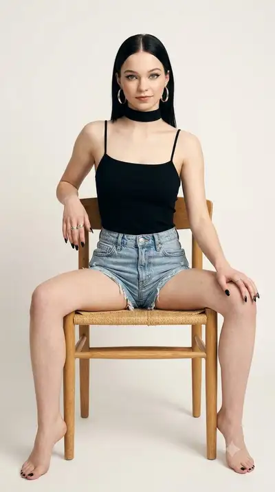 Studio Editorial Portrait of [NAME] on Dining Chair