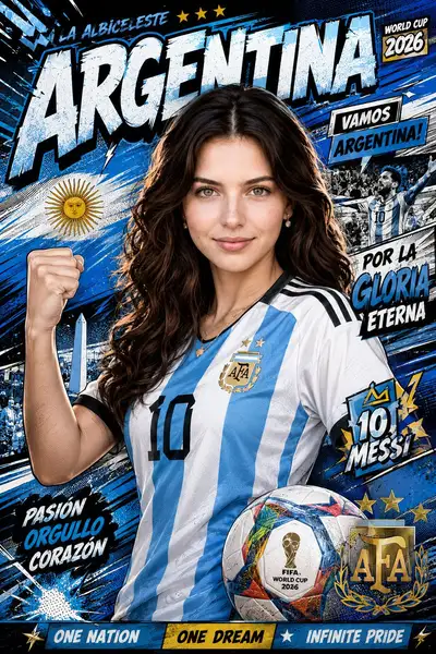 Comic-Poster-Vorlage für Nationalmannschaften der WM 2026