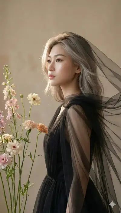 Ultra-Realistic Fine Art Portrait with Wildflowers