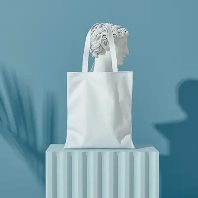 3D Product Rendering: Greek Statue Tote Bag