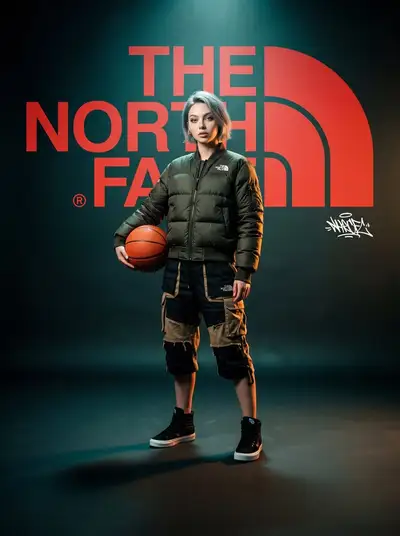 Streetwear brand concept poster with basketball prop