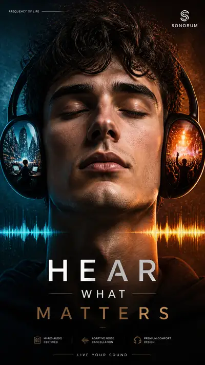 Hear what matters headphones ad concept poster