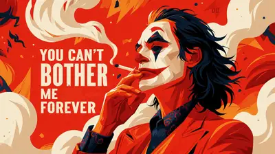 Midjourney Joker portrait prompt with custom style reference
