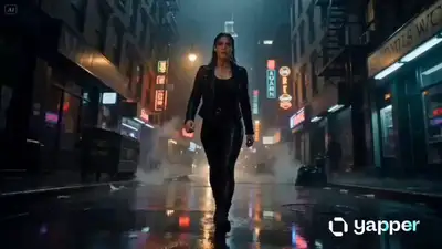Rainy Night Street Fighter Cinematic Video Prompt