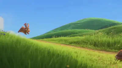 Animation 3D style Pixar du Lièvre et de la Tortue