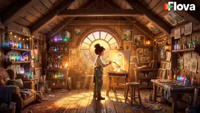 Magical Artist Studio Animation Prompt