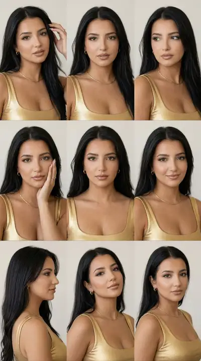 NanoBanana Pro 3x3 Editorial Portrait Grid