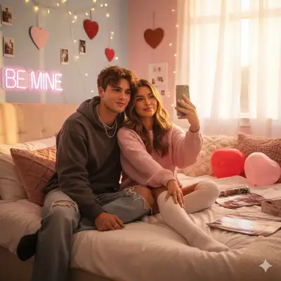 Cozy Romantic Bedroom Lifestyle Photo