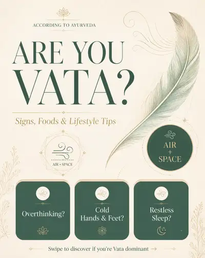 Luxury Ayurveda Instagram Carousel Cover for Vata Dosha