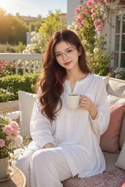 Luxury Morning Portrait with Roses