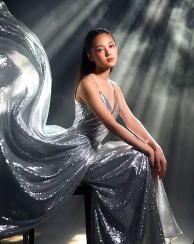 Cinematic Silver Fashion Portrait