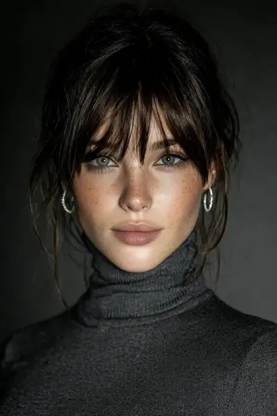 Portrait de studio ultra-réaliste d'une jeune femme
