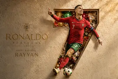 Ronaldo birthday poster with carved number 7
