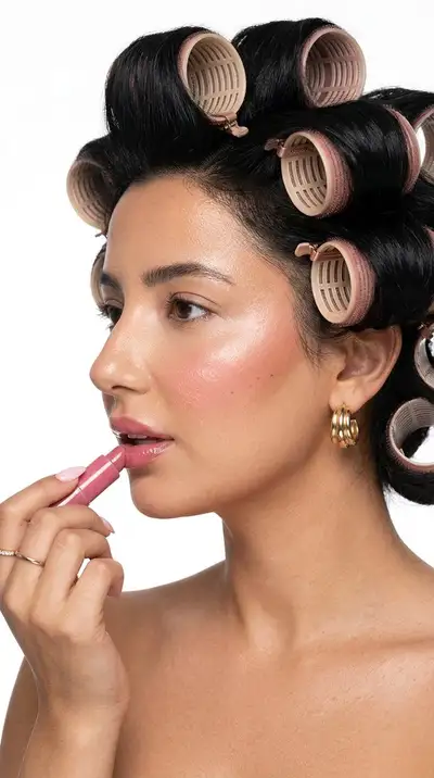 Ultra-Photorealistic Beauty Campaign Portrait with Hair Rollers