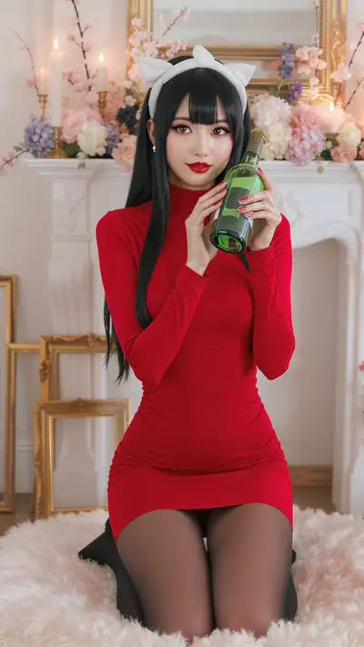 Cena de vinho de cosplay de Yor Forger