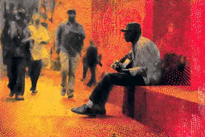 Halftone Urban Street Scene