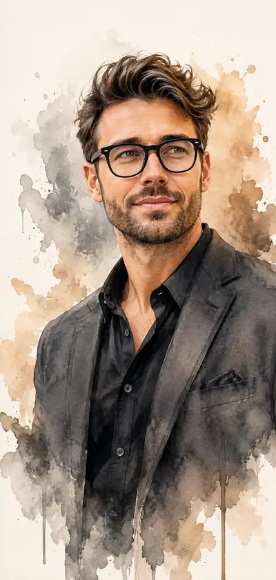 Aquarellporträt eines reifen Mannes