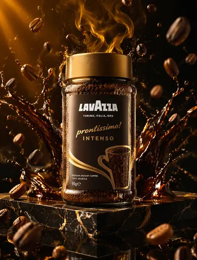 Lavazza Coffee Jar Luxury Splash Advertisement