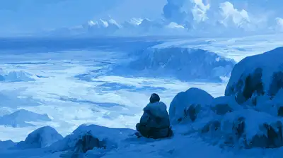 A winter full of regret: frozen landscape art piece