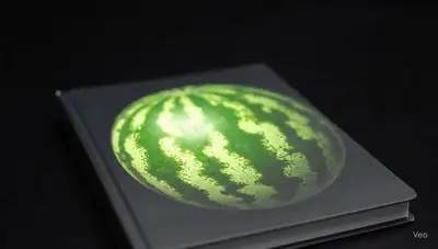 Damascus Knife Stabbing Watermelon Notebook