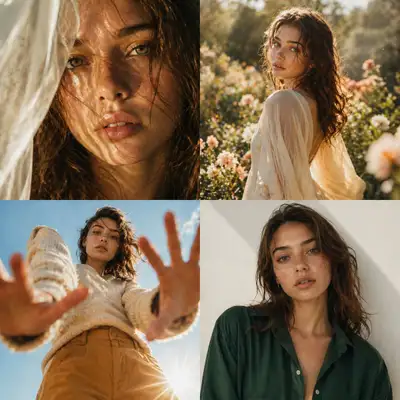 Cinematic 4-Frame Editorial Portrait Grid