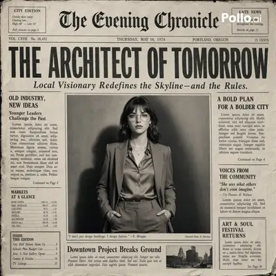 Vintage newspaper front page portrait template
