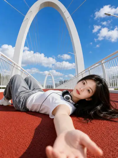 Low-Angle Summer Track Portrait
